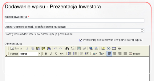 Formularz inwestora