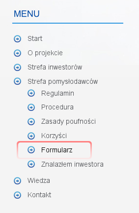 Menu przedsiębiorcy